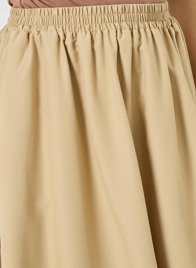 Styli Women Khaki Solid A-Line Maxi Skirt